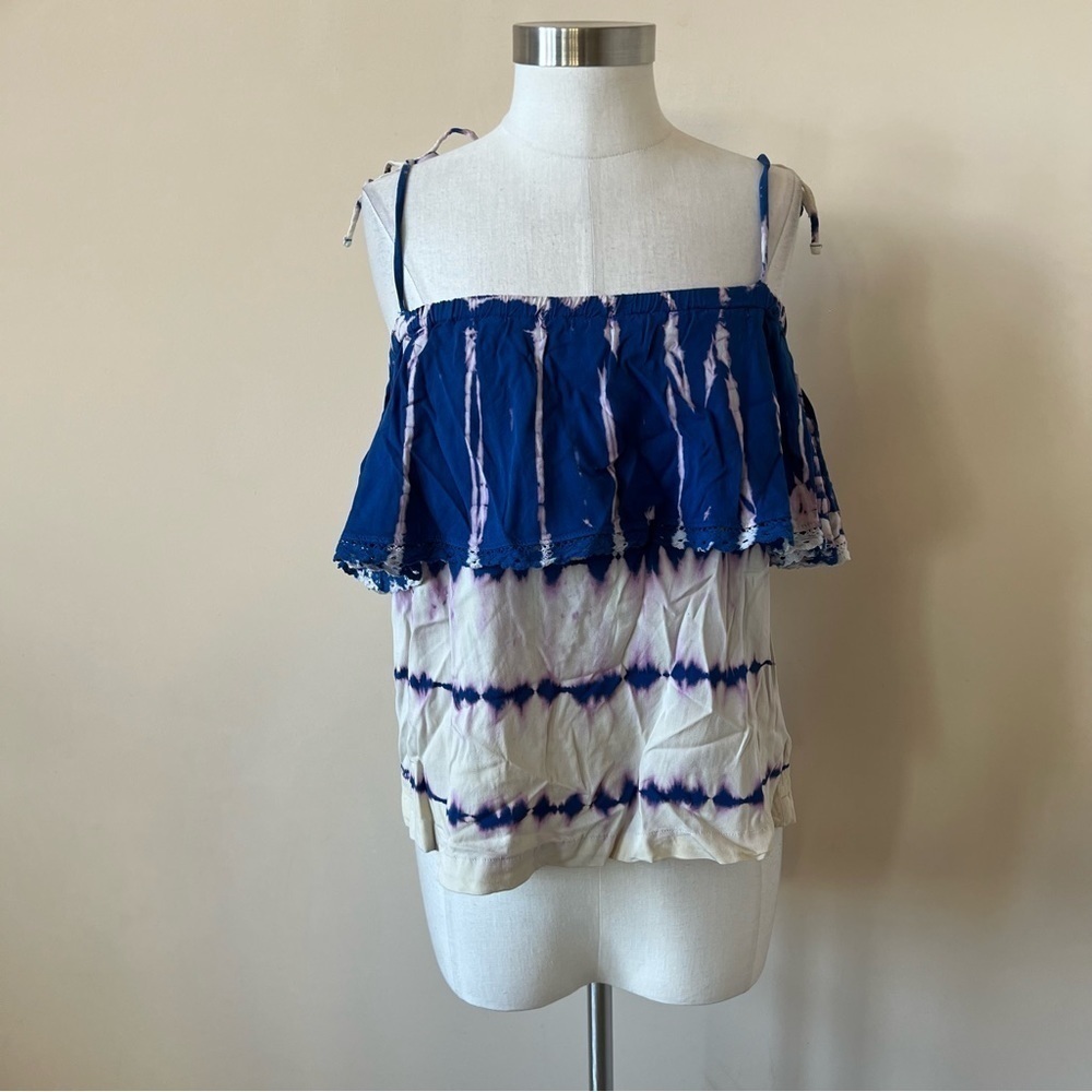 Michael Stars ruffle tie dye tank 697
